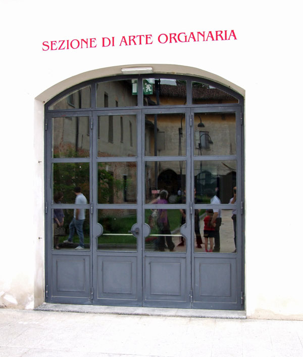 L’ingresso del museo di organaria della città di Crema.