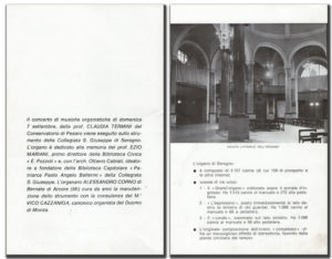 Libretto organo della Collegiata S.Giuseppe di Seregno - pag. 2, 3