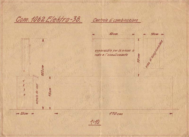 Figura 12 - Il disegno con i riferimenti alla commessa 1062 Elektro 38. 