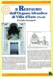 Restauro dell'organo idraulico di Villa D'Este (Tivoli)